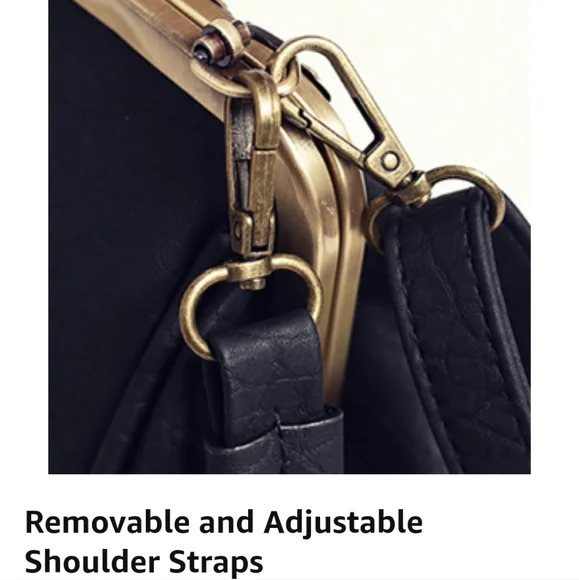 ROUROU Retro Hollow Handbag for Women Leather Shoulder Bag Evening Clutch Bag - Picture 8 of 16